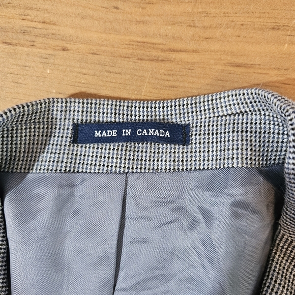 Ralph Ralph Lauren Silk Blue Gray Houndstooth Print Sport Coat Blazer Size 40R - Picture 14 of 15